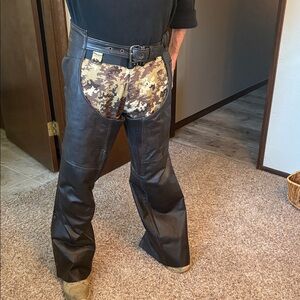 Men's Black Leather Chaps